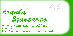 aranka szamtarto business card